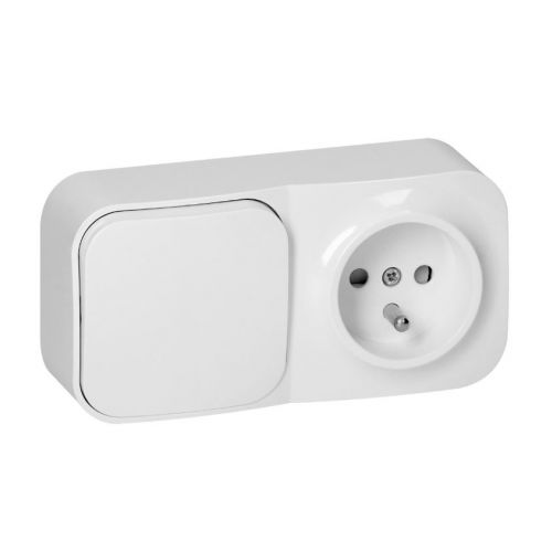 Łącznik natynkowy jednobiegunowy + Gniazdo pojedyncze ToDo IP20 2P+Z biały 10 szt. ORNO - 1[106].jpg